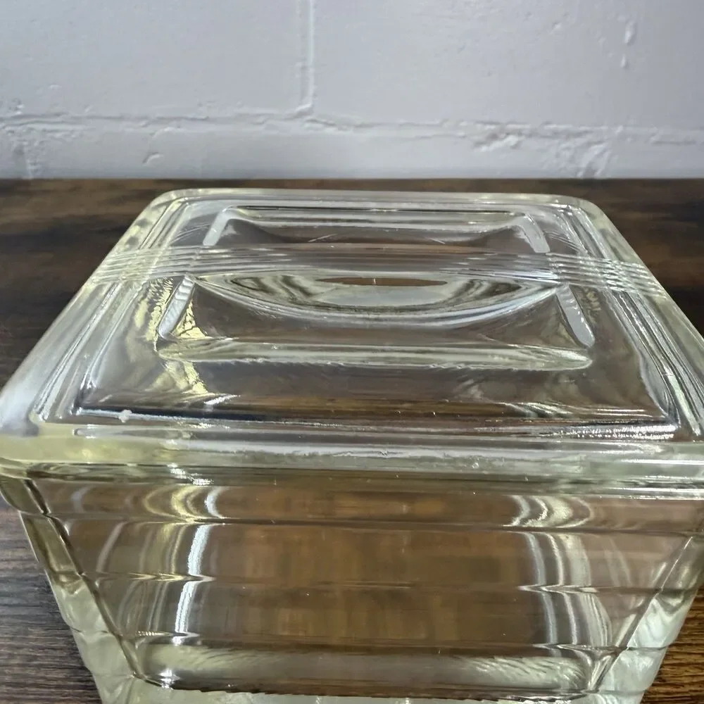 Vintage Glasbake Rectangle Dish With Lid Bakeware Ovenware Very Light Yellow